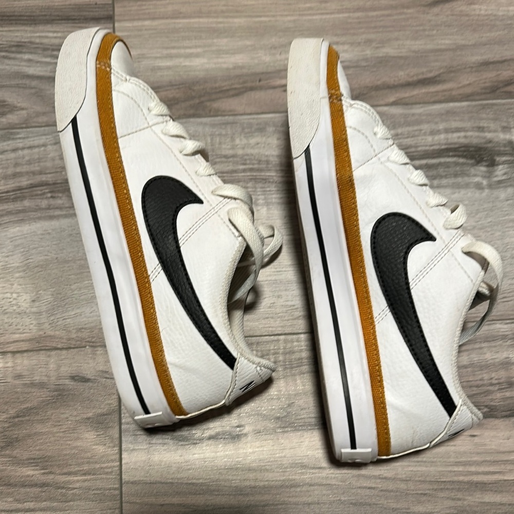 Nike Court Legacy White and Tan Athletic Shoes